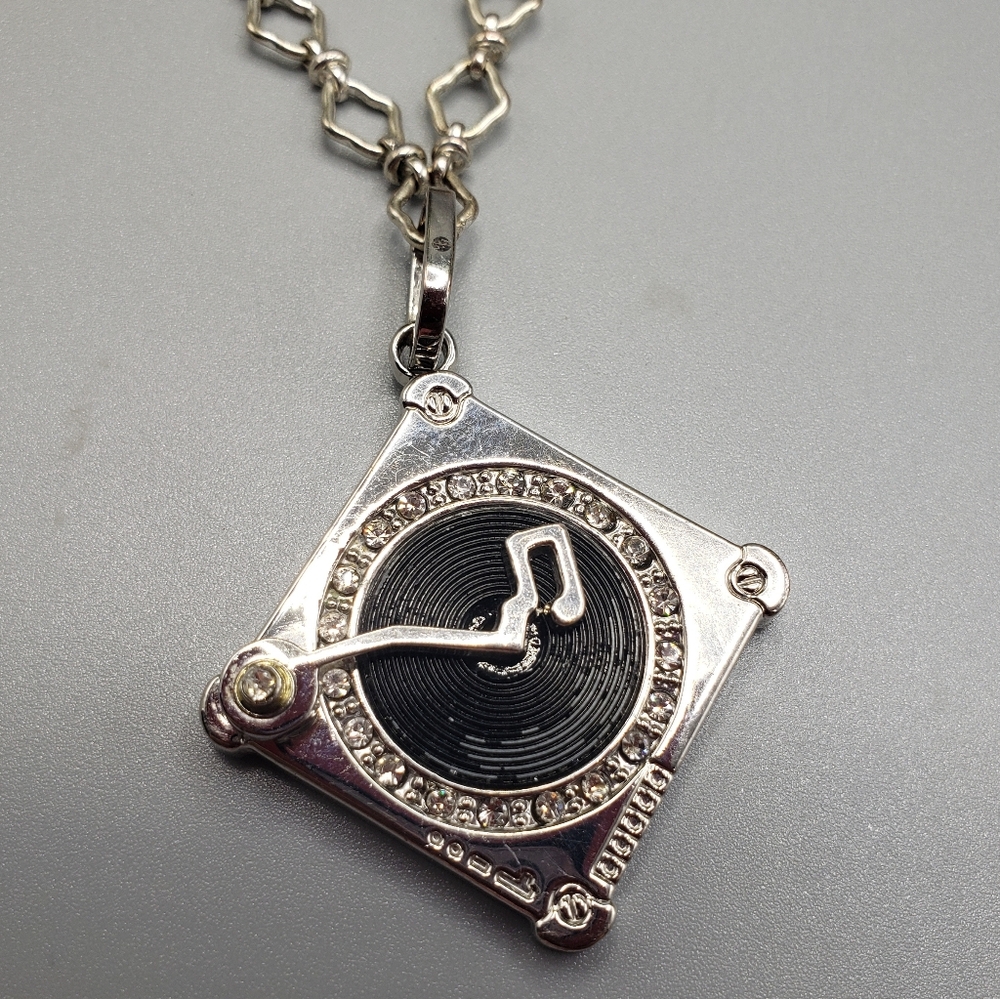 DJ Turntable Record Player Necklace- Tribute to Music Y2K Streetwear Rocker